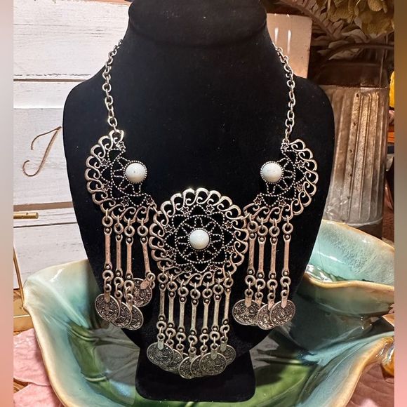 Vintage Middle Easter Tribal Coin Necklace - Picture 1 of 4